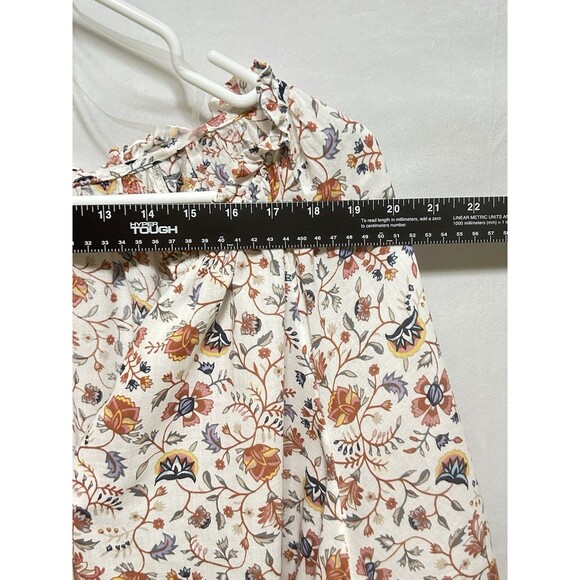 Ana New Approach Womens 3X Cotton Floral‎ Ruffle Collar Balloon Sleeve Top - Picture 2 of 9